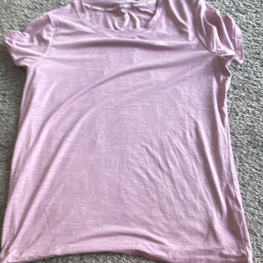Reebok Women's L Purple Polyester Stretch Round Neck Activewear T-Shirt